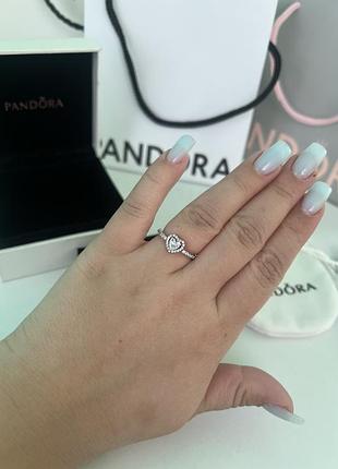 Кольцо пандора срібне серце pandora