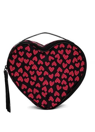 Косметичка train case bag black grounded heart  victoria’s secret оригінал