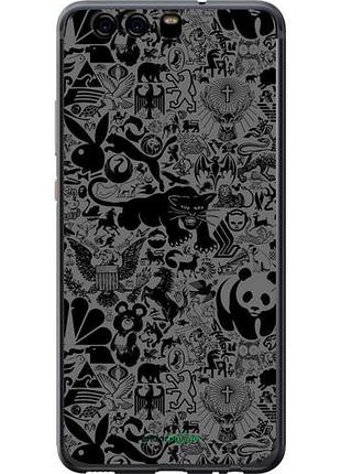 Чехол на huawei p10 чёрно-серый стикер бомбинг "2432u-780-10746"