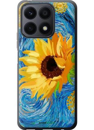 Чехол на huawei honor x8a цветы желто-голубые "5308u-2963-10746"