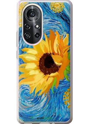 Чехол на huawei nova 8 pro цветы желто-голубые "5308u-2246-10746"