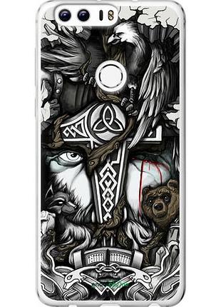 Чехол на huawei honor 8 тату викинг "4098u-351-10746"
