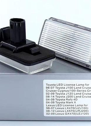 Toyota mark x 04-09 підсвітка номера світлодіодна led 2 шт. комплект ліхтар номерного знака діодна