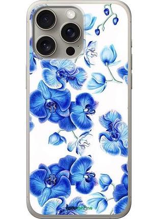 Чехол на iphone 15 pro max голубые орхидеи "4406u-3098-10746"