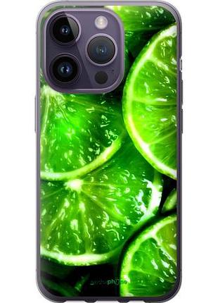Чехол на iphone 14 pro зелёные дольки лимона "852u-2646-10746"