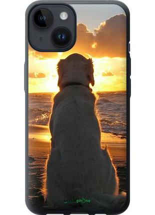 Чехол на iphone 14 закат и собака "3966u-2648-10746"
