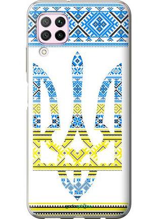 Чехол на huawei p40 lite герб - вышиванка желто-голубая "1197u-1887-10746"