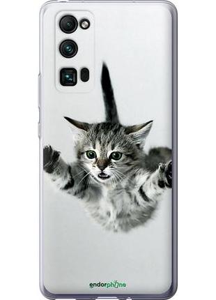Чехол на huawei honor 30 pro летящий котёнок "2322u-1920-10746"