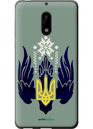 Чехол на nokia 6 тризуб с крыльями "5640u-898-10746"