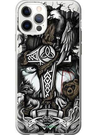Чехол на iphone 12 pro тату викинг "4098u-2052-10746"