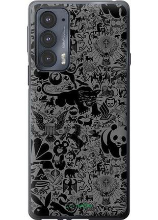 Чехол на motorola edge 20 чёрно-серый стикер бомбинг "2432u-2497-10746"