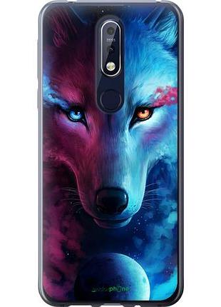 Чехол на nokia 7.1 арт-волк "3999u-1593-10746"
