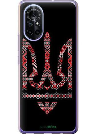Чохол на huawei nova 8 герб — вишиванка на чорному тлі "1196u-2245-10746"