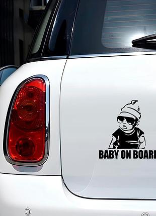 Наклейка: baby on board - йоу (019) черный