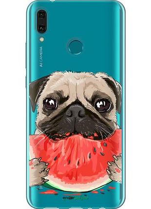 Чехол на huawei y9 2019 мопс и арбуз "4665u-1602-10746"