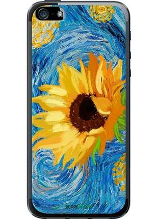 Чехол на iphone se цветы желто-голубые "5308u-214-10746"