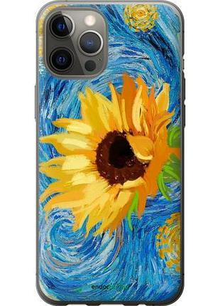 Чехол на iphone 12 pro max цветы желто-голубые "5308u-2054-10746"