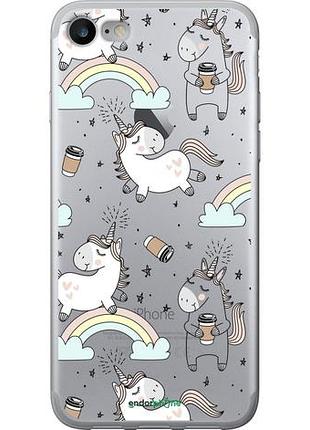 Чехол на iphone se 2020 единорог и кофе "4661u-2013-10746"
