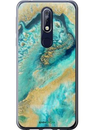 Чехол на nokia 7.1 green marble "4365u-1593-10746"