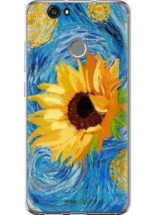 Чехол на huawei nova цветы желто-голубые "5308u-439-10746"