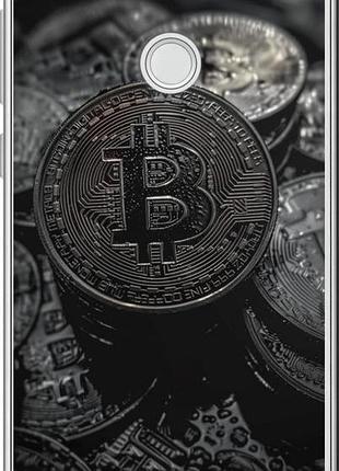 Чехол на huawei p8 lite (2017) black bitcoin "6090u-777-10746"