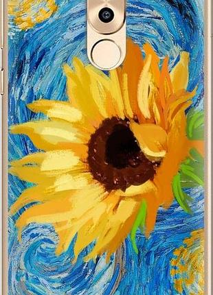 Чехол на huawei honor 6x цветы желто-голубые "5308u-460-10746"