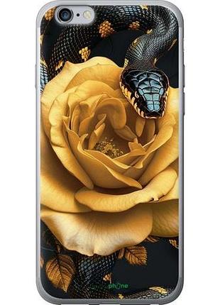 Чехол на iphone 6 plus black snake and golden rose "6068u-48-10746"