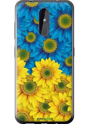 Чехол на nokia 3.2 жёлто-голубые цветы "1048u-1705-10746"