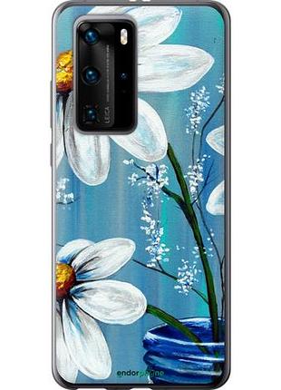 Чехол на huawei p40 pro красивые арт-ромашки "4031u-1839-10746"