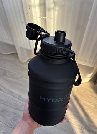 Спортивная бутылка hydrate bottles 2.2l сталь черная матовая