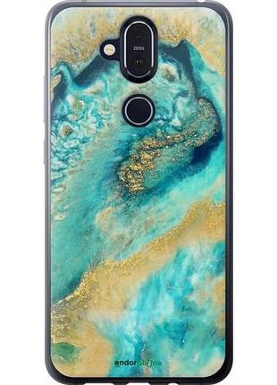 Чехол на nokia 8.1 green marble "4365u-1620-10746"