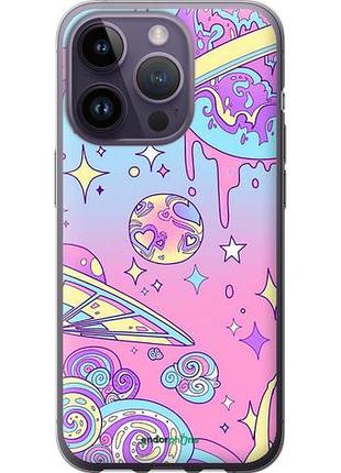 Чехол на iphone 14 pro розовая галактика "4146u-2646-10746"
