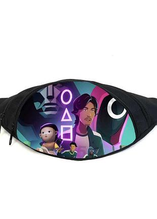 Поясная сумка бананка игра в кальмара (gb - squid game 03) gear bag черная