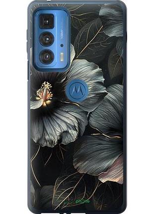 Чехол на motorola edge 20 pro черные цветы "6031u-2662-10746"