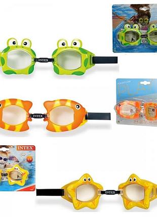 Детские очки для плавания intex 55603 обитатели моря "fun goggles" (3 вида)