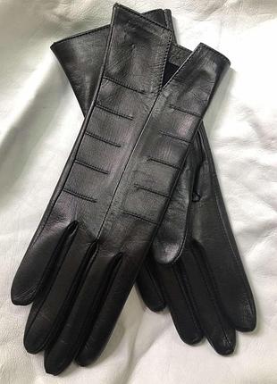 Перчатки женские без подкладки из натуральной кожи ягненка. 8"/22 см