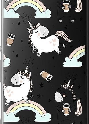 Чехол на sony xperia m5 e5633 единорог и кофе "4661u-217-10746"