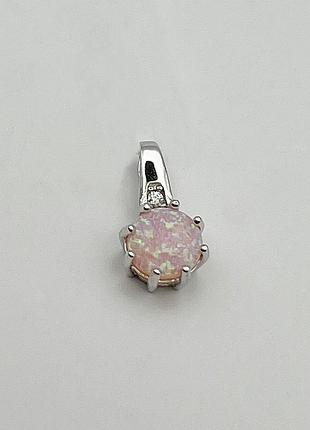 Кулон серебряный с розовым опалом 0,95 г