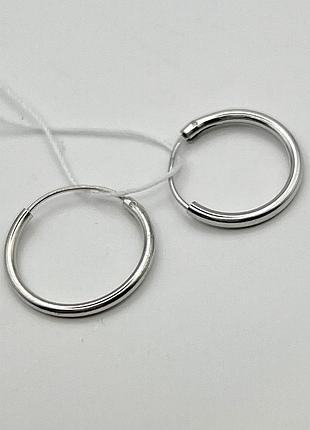 Сережки-кольца серебряные 15мм 0,75 г