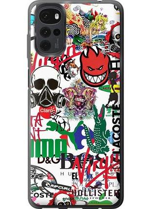 Чехол на motorola g22 many different logos "4022u-2681-10746"
