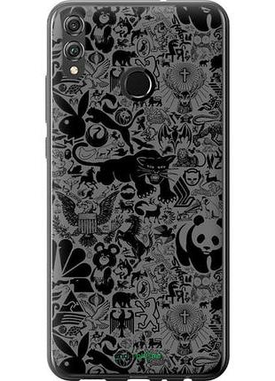 Чехол на huawei honor 8x чёрно-серый стикер бомбинг "2432u-1596-10746"