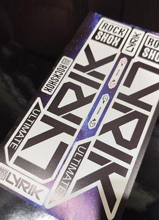 Матовые белая основа черные буквы наклейки на вилку рок шок рок шок rock shox велосипед lyrik ultimate 2023 лирик ультимат