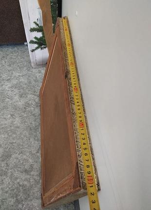 Винтажная масляная картина-пейзаж нимечки, дерево + карета, в раме 60×48 см. 3