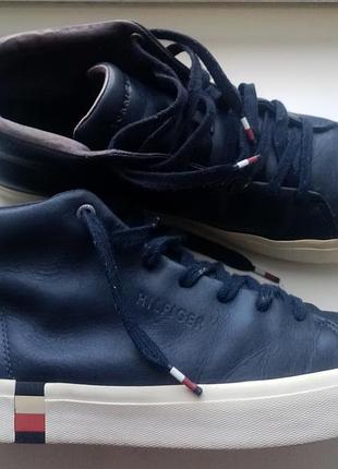 Мужские высокие кожаные кроссовки кеды Tommy hilfiger (оригинал)