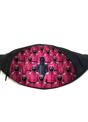 Поясная сумка бананка игра в кальмара (gb - squid game 05) gear bag черная