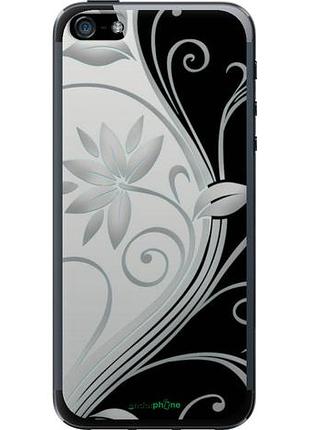 Чехол на iphone se цветы на чёрно-белом фоне "840u-214-10746"