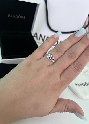 Колечко пандора 2 серця pandora