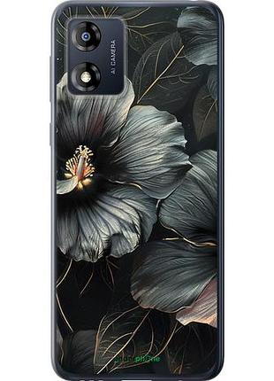 Чохол на motorola moto e13 чорні квіти "6031u-3053-10746"