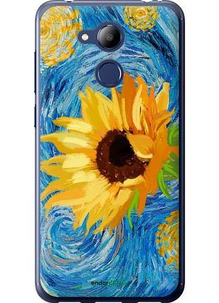 Чехол на huawei honor 6c pro цветы желто-голубые "5308u-1358-10746"