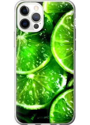 Чехол на iphone 12 pro зелёные дольки лимона "852u-2052-10746"
